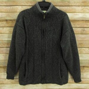 Aran Isles Knitwear Wool Full Zip Sweater M